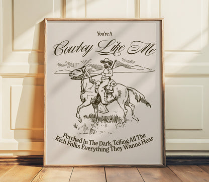 Cowboy Like Me by Taylor Swift Poster Print Evermore