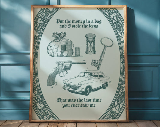 Getaway Car by Taylor Swift Poster Print