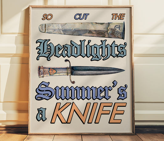 Cruel Summer by Taylor Swift Poster Print "Summer's a Knife"